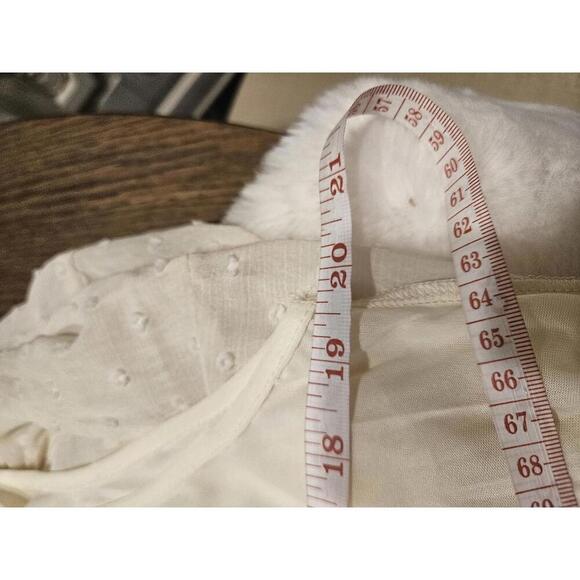 Listicle Cream Peplum Top with Dot Texture #182 - Picture 6 of 6